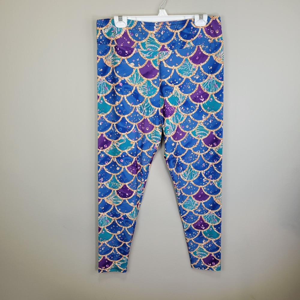 Karmen Anne Jewel Tone Mermaid Polyester‎ Spandex Ankle Leggings Curvy Plus